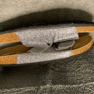 Silver glitter sandals